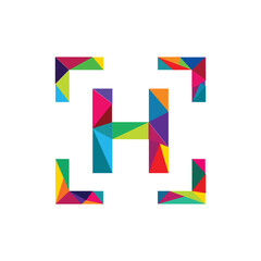 LETTER H POLYGON LOGO DESIGN CONCEPT BRANDING