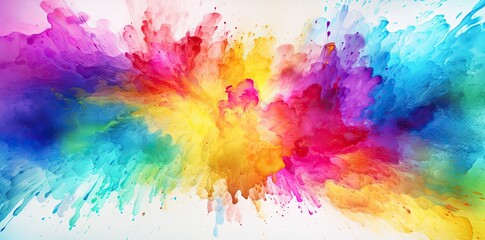 Abstract Watercolor Rainbow Splash Background