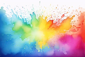 Abstract Watercolor Rainbow Splash Background