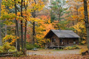 a cozy cabin in the woods