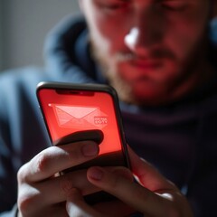 Close-up of a smartphone screen showing a phishing message 