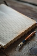 close up notebook pen. Selective focus