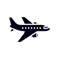 Airliner transport flat icon, side view