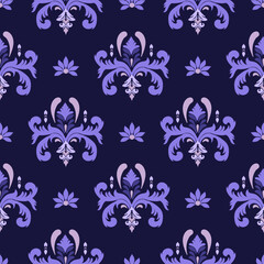 Damask Seamless Pattern floral Classical luxury- Vector Illustration background damask fold fashioned damask ornament vintage	