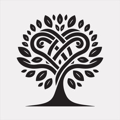 tree logo silhouette vector on a white background