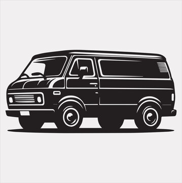 recommend clip art: van vector silhouette on a white background