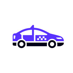 Taxi car, transport flat icon, side view