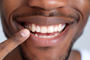 Obraz premium Closeup of a man smiling showing beautiful teeth.