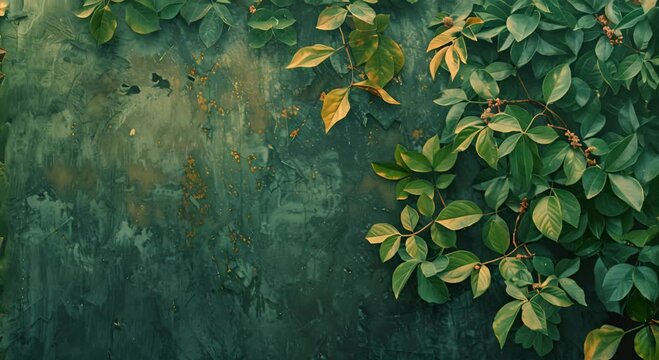 A green leafy plant with a green background