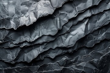Fototapeta premium Close-Up of Crumpled Black Paper Layers