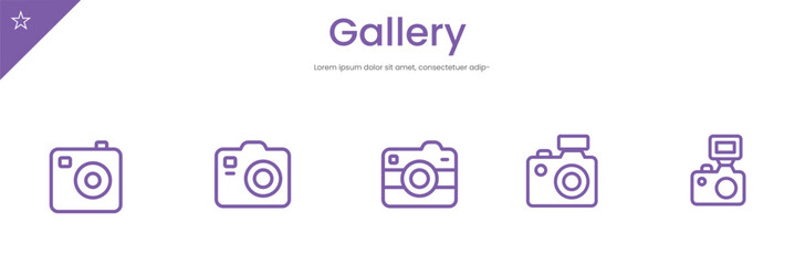 mobile gallery illustration icon set.