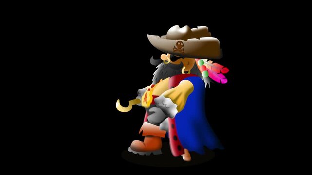 Pirate Walking with a Peg Leg