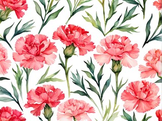 Carnation flower Watercolor background