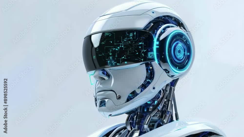 Poster xai futuristic robot artificial intelligence enlightens ai technology development and machine learni
