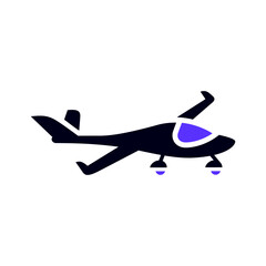 Airplane transport flat icon, side view
