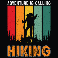 Adventure is calling Hiking t-shirt design. Mountain t-shirt design.