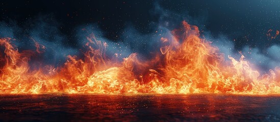 Fototapeta premium Fiery Blaze with Smoke and Sparks