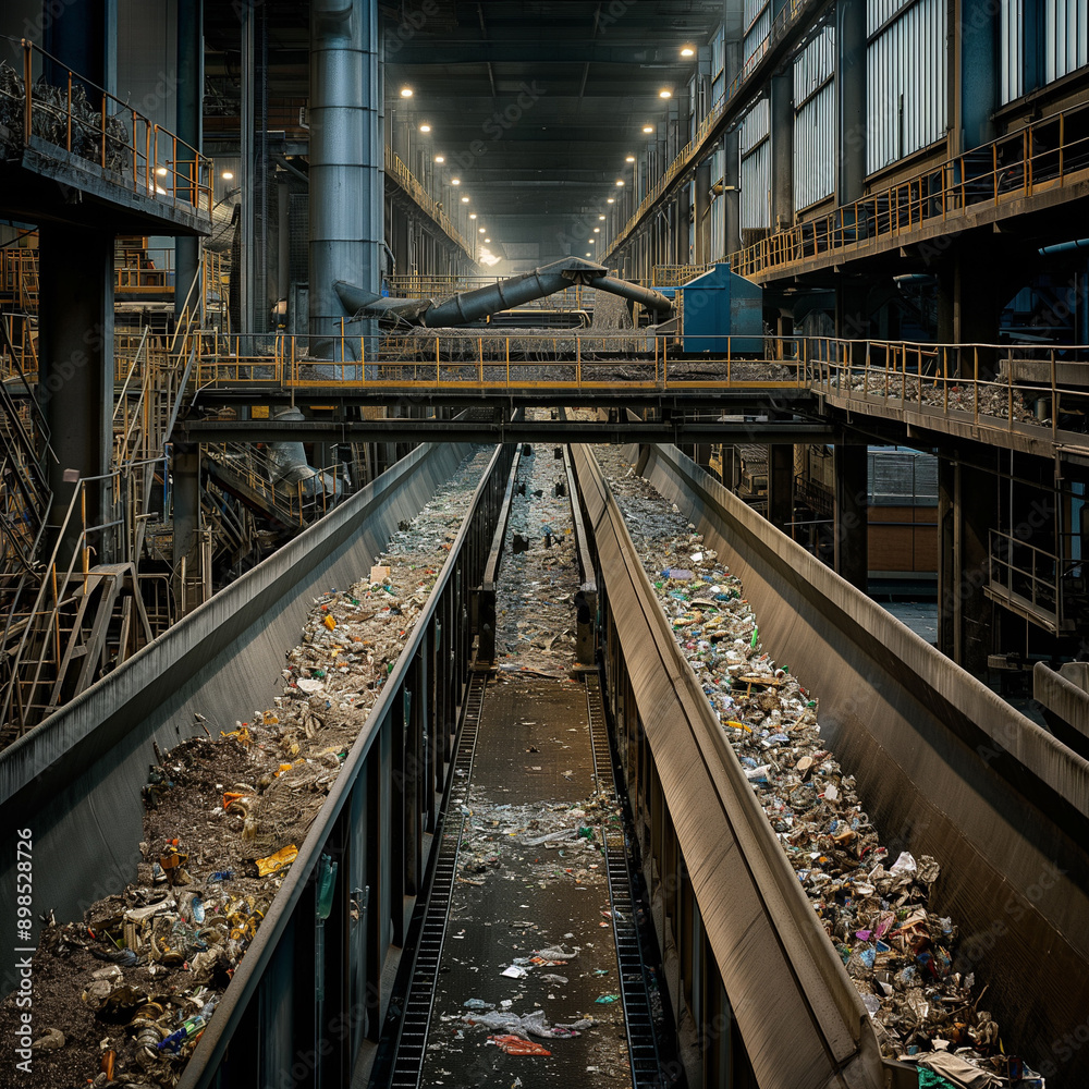 Poster Recycling plant with advanced machinery