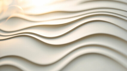 Obraz premium Abstract Wavy White Lines Pattern Surface With Soft Lighting