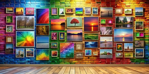 Naklejka premium A picture on a wall informative Vibrant engaging Generative By AI
