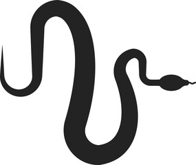Fototapeta premium Isolated pictogram sign of snake, reptile icon, crawling in white background 