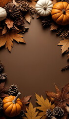 Brown minimalistic fall background with copy space