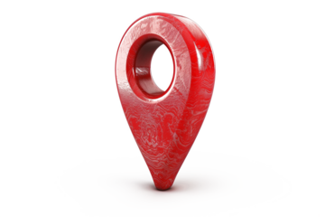 red pin point map address location sign isolated