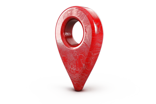 red pin point map address location sign isolated
