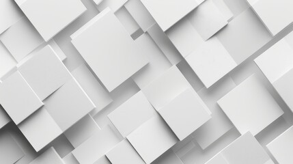Obraz premium An abstract pattern of white squares in a geometric arrangement, symbolizing order, simplicity, minimalism, clean design, and modern style.