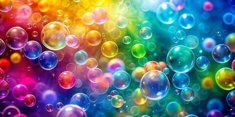 background in multiple colors with bubbles and bokeh effects AI-Created Content