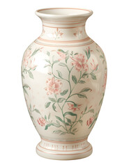 Beautifully Decorated Vase with Colorful Floral Patterns in Blue and Orange