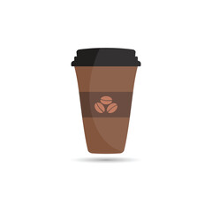 Coffee cup vector icon in flat style