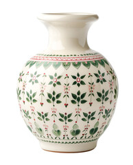 Beautifully Decorated Vase with Colorful Floral Patterns in Blue and Orange