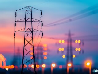 Fototapeta na wymiar Energy distribution systems for cities, systems, utility operations
