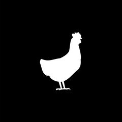  Chicken icon sign. Chicken icon flat. Chicken icon design  isolated on black background
