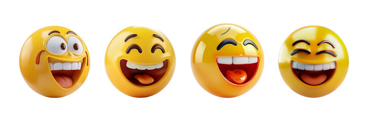 LOL emoji animated 3d icon isolated on white background