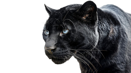 Black panthera wild cat  isolated on transparent or white background 