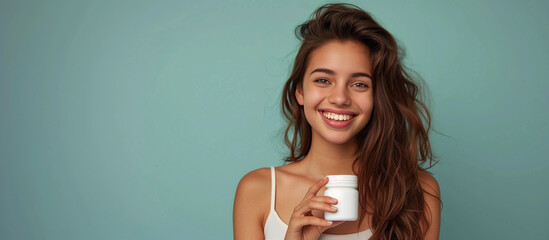 Woman Holding a Pill Bottle