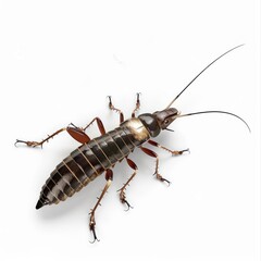 22. A earwig clipart, insect element, 3D rendering, realistic, isolated on white background