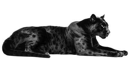 Obraz premium Black panthera wild cat isolated on transparent or white background 