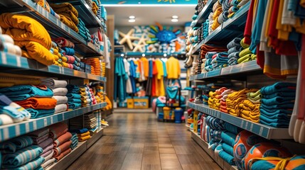Fototapeta premium Summer Apparel Aisle Ready For Shoppers