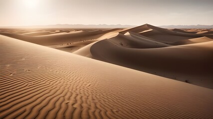 Sunny desert scene with sandy dunes