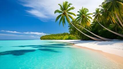 beach with palm trees