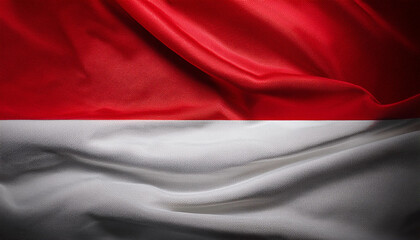 Red and white Indonesian flag background with a wavy texture