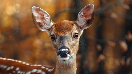 deer on the background of forest nature. Selective focus