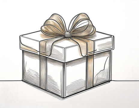 recommend clip art:  Gift Box One-Line Art- A simple, elegant continuous line drawing of a gift box with a ribbo_1(218)