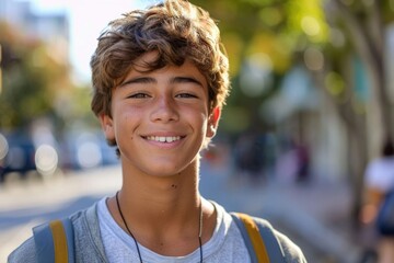 Naklejka premium Young Gen Z Voter Wearing Sticker After Voting in Election