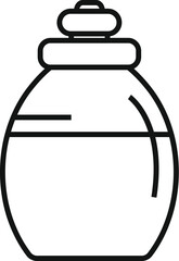 Minimalist line icon representing a perfume bottle, evoking elegance and the art of perfumery