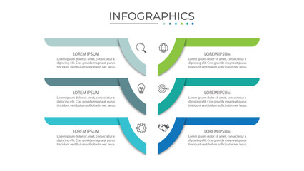 vector illustration Infographic design template 6 options or steps.