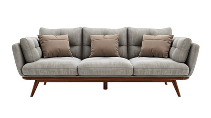 Fototapeta premium Modern Scandinavian style sofa isolated on transparent or white background 